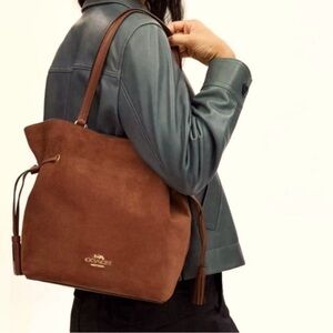 Coach Andy Tote Brown Suede Great Condition